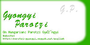 gyongyi parotzi business card